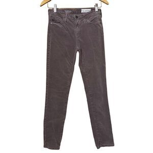 AG Adriano Goldschmied Anthropologie Stevie slim straight Ankle velvet Pants siz
